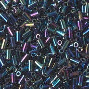 Miyuki Bugle 3mm Beads Metallic variegated blur iris BGL1-455